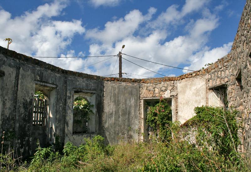 Guadeloupe, île de La Désirade. Intérieur de l'ancienne chapelle